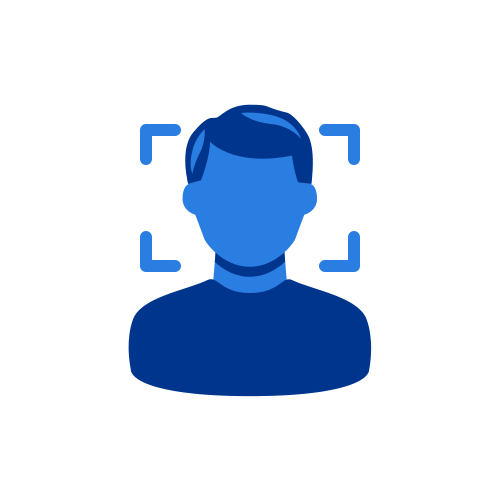 icon-right-person Male avatar icon in blue and navy colors, with a minimalistic design style.