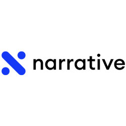 narrative-logo Narrative company logo with blue icon and text.