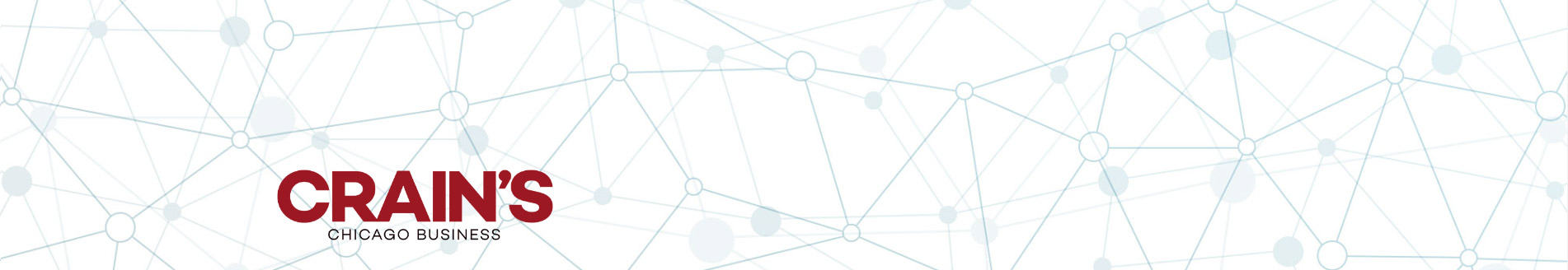 Crain's Chicago Business logo with abstract network background.