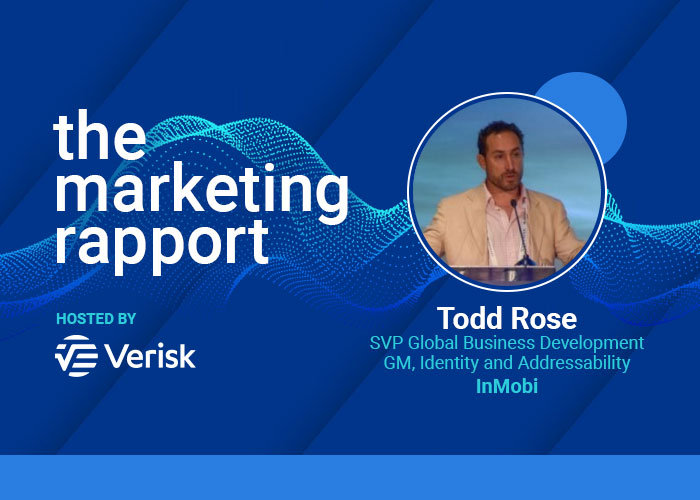 Marketing webinar by Verisk featuring guest speaker in a professional setting.