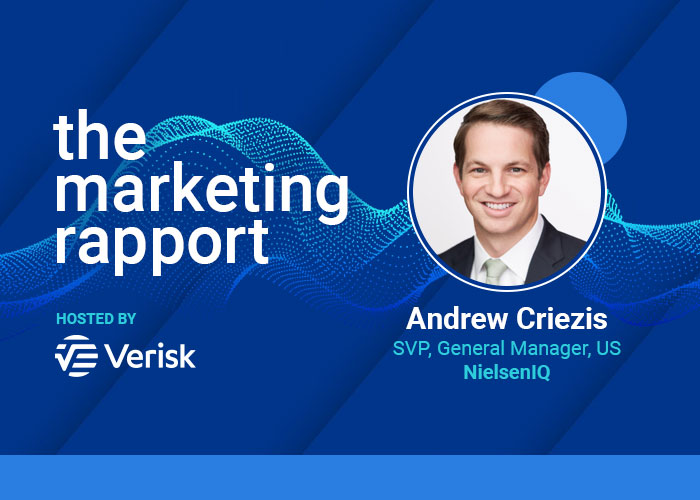 Marketing rapport podcast featuring Andrew Criezis from NielsenIQ.
