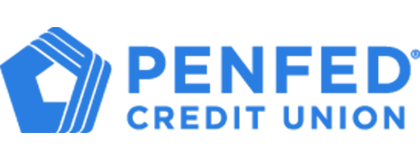 VIA-Speaker-Logos_0005_PenFed-logo PenFed Credit Union logo in blue with pentagon design.