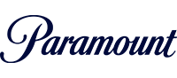 paramoutn Paramount logo in dark blue cursive text with a stylized mountain design.
