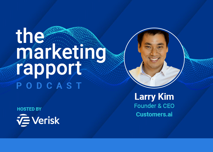Marketing Rapport Podcast episode featuring Larry Kim, hosted by Verisk.