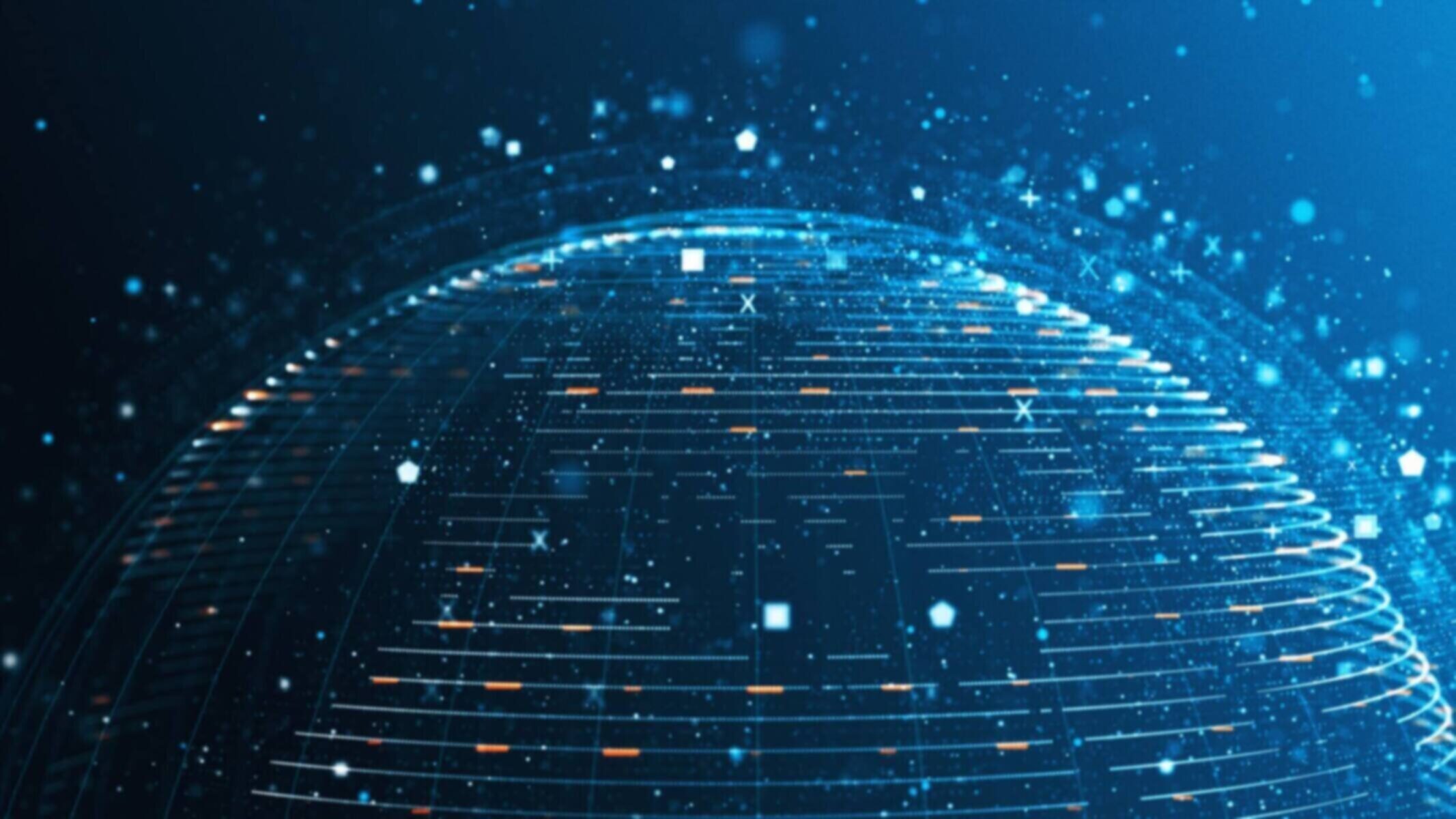 Digital abstract representation of a connected global network