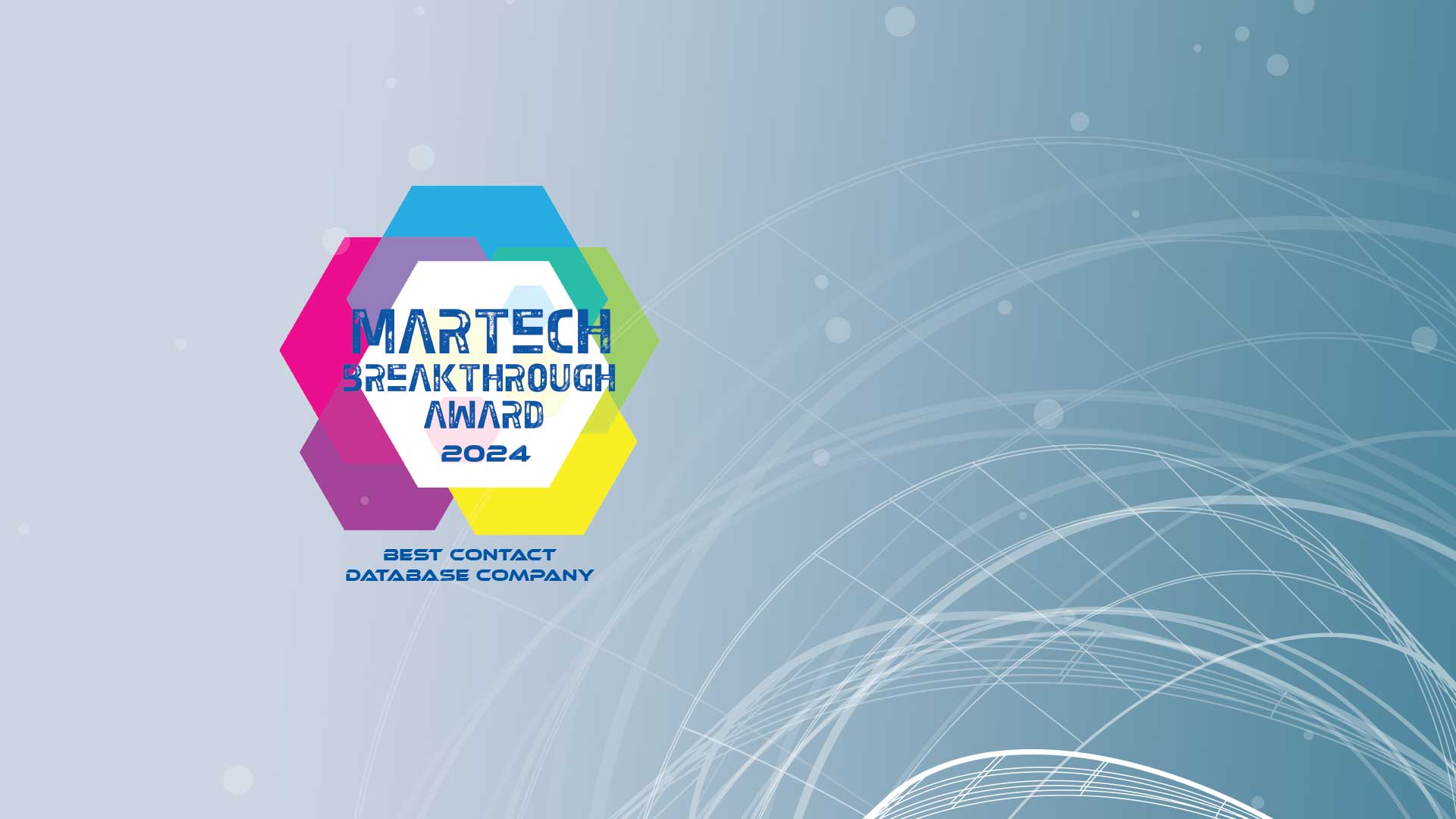 MarTech Breakthrough Award 2024 logo on a futuristic background.