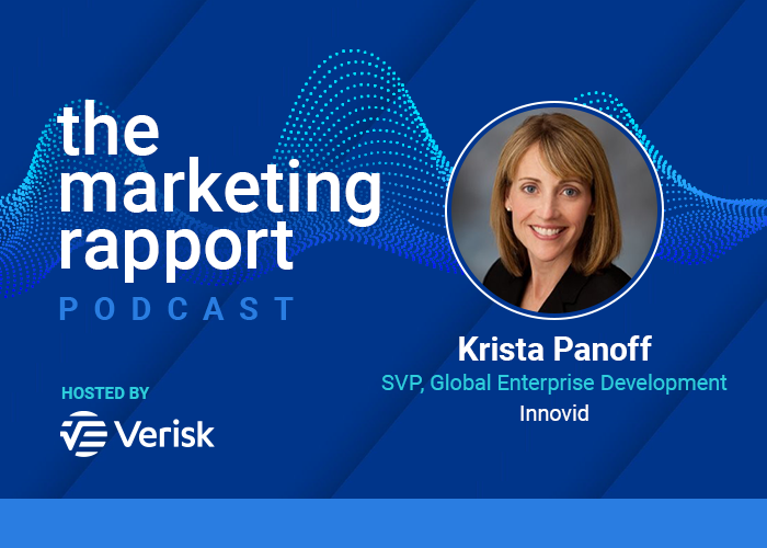 Podcast cover for The Marketing Rapport featuring Krista Panoff from Innovid