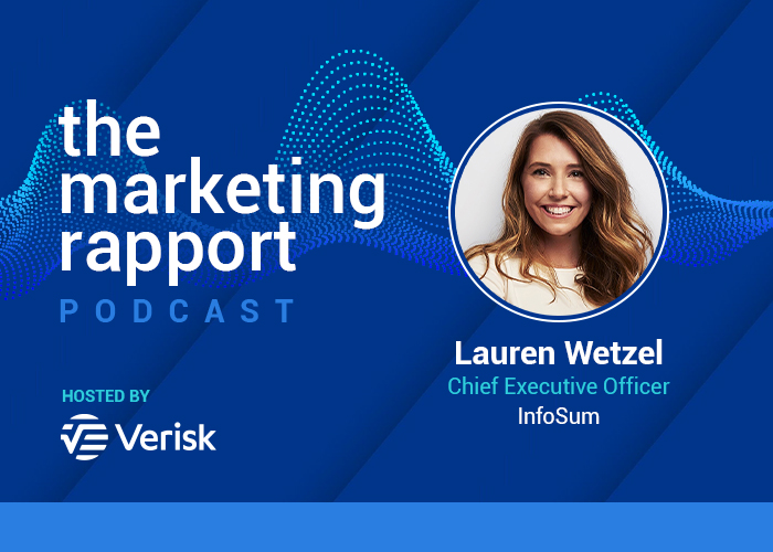 The Marketing Rapport podcast featuring an interview with a business executive.