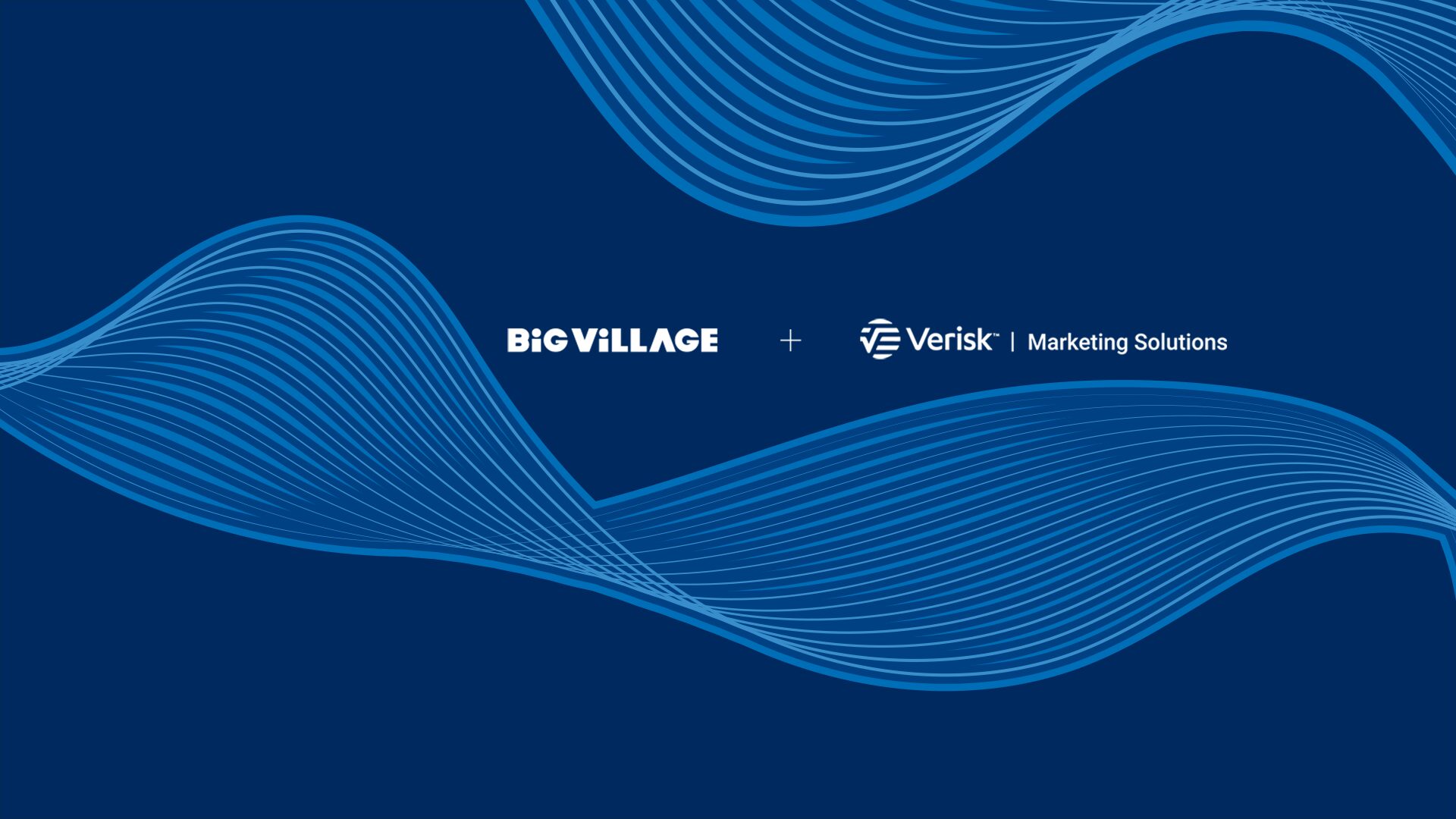 Big Village and Verisk Marketing Solutions logo with blue wave design.
