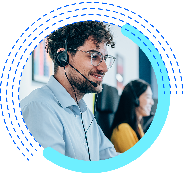 vms-TCPA-guardian-inset-3 Confident customer service rep at his computer