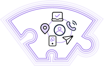 id-intentdata-leadgen-piece4 Puzzle-shaped graphic showing connected communication channels around a consumer profile.