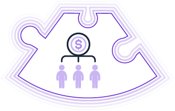id-intentdata-leadgen-piece5 Puzzle-shaped graphic showing a monetization symbol above a consumer audience.