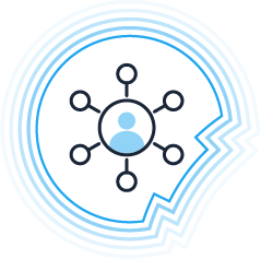 Consumer profile depth: Central consumer profile connected to multiple data points, representing a richer view of consumer attributes.